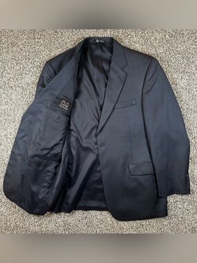 Jos A Bank Traveler “Gordon” Navy 42R Wool Blazer Suit Jacket